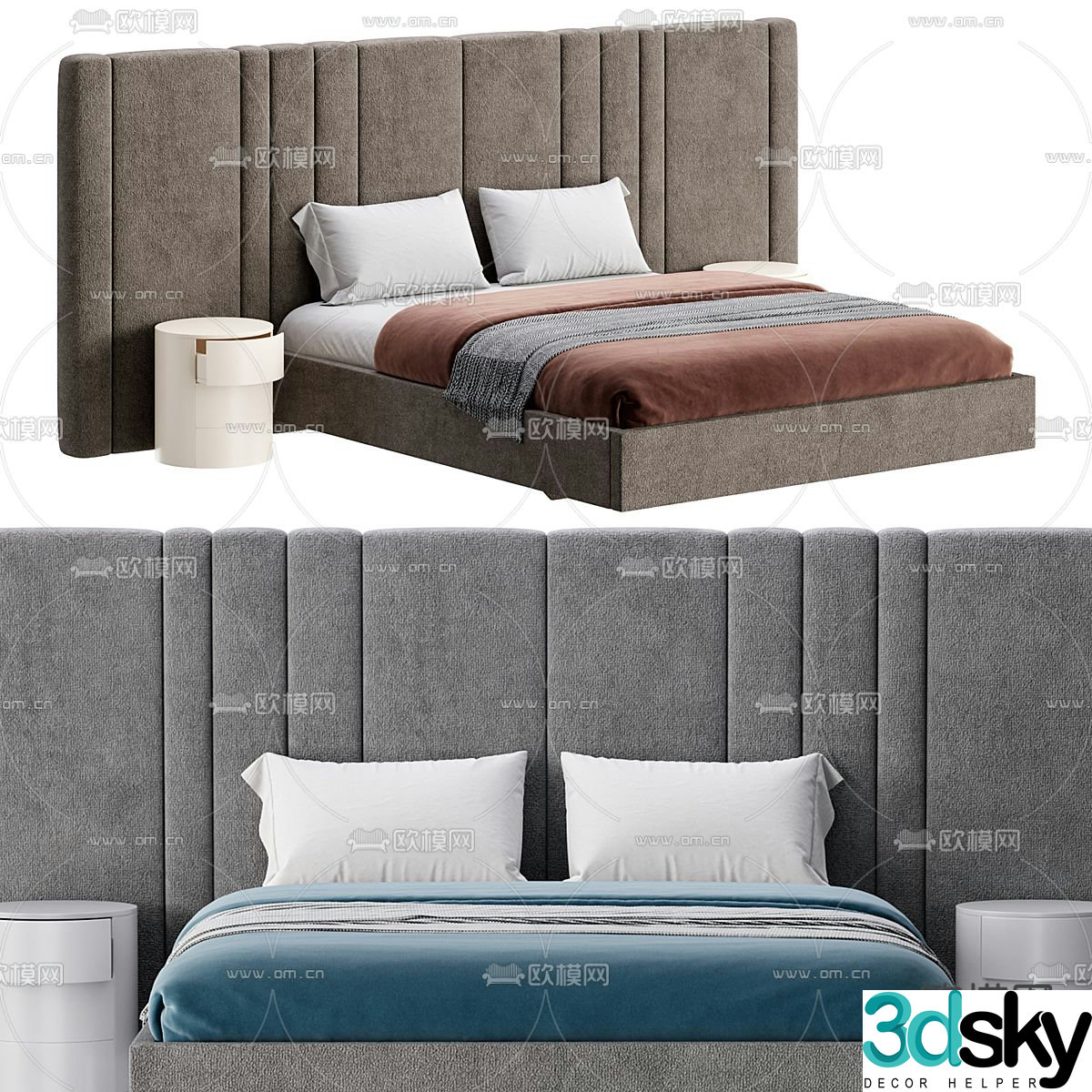 Dharmi double bed 3d model