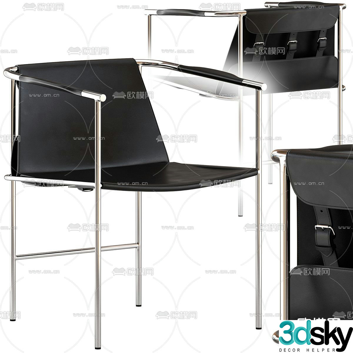 Kutama chair dining chair 3d model