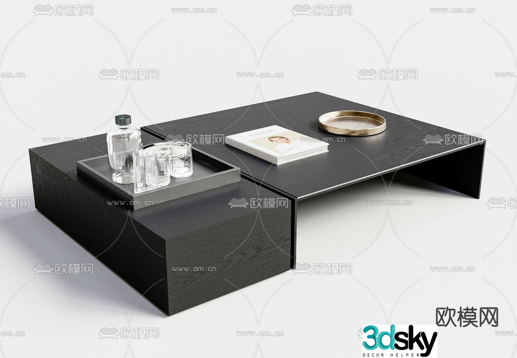 Block combination coffee table 3D model