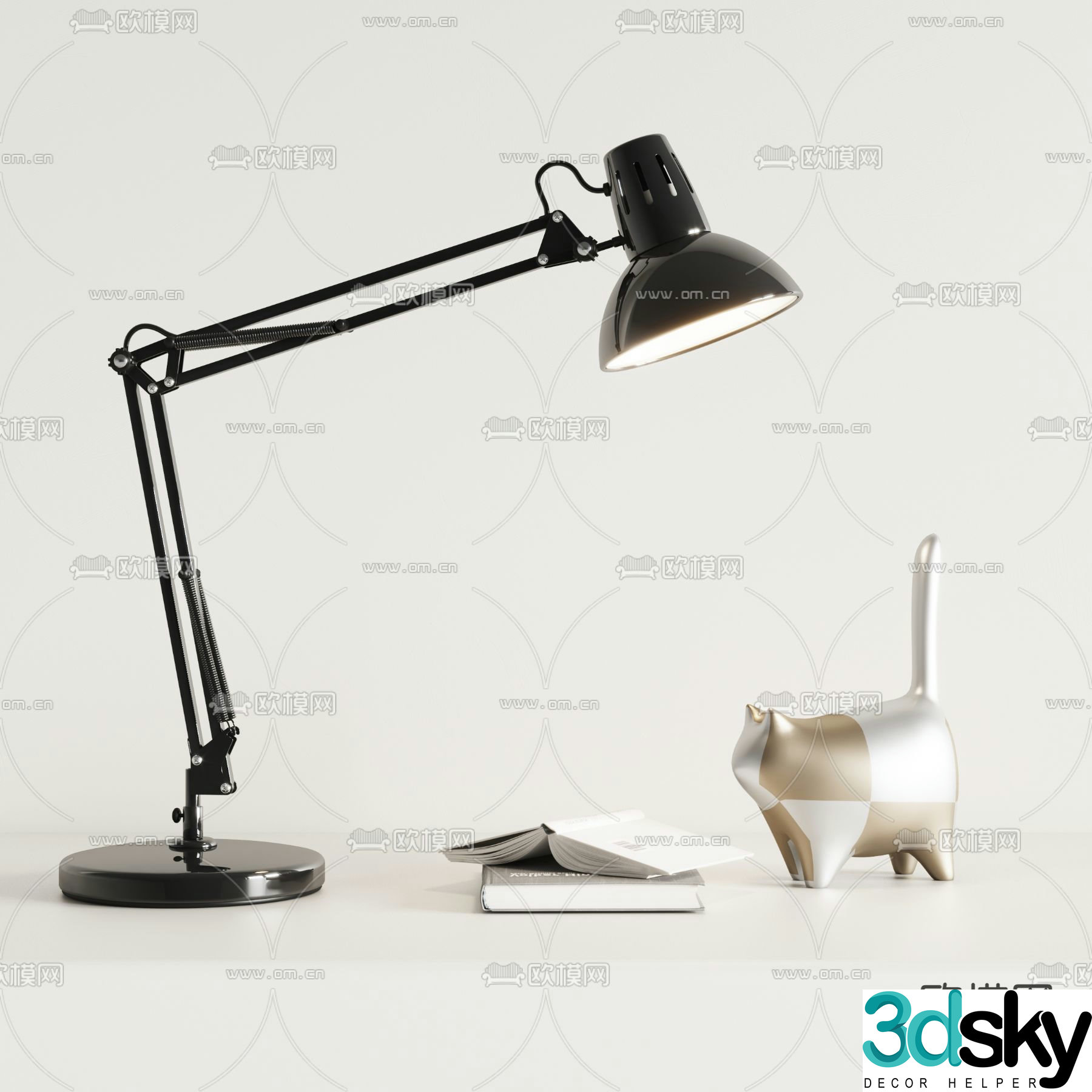 Simple desk lamp reading lamp 3d model