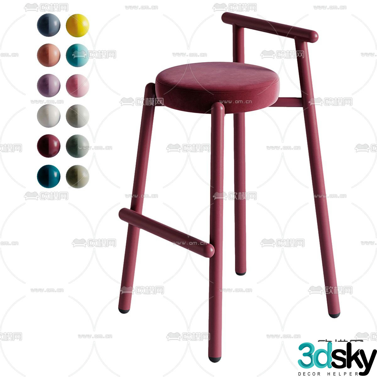 bar stool bar stool high stool 3d model