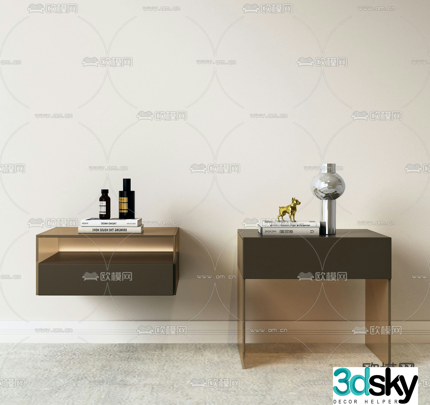Modern bedside table 3d model