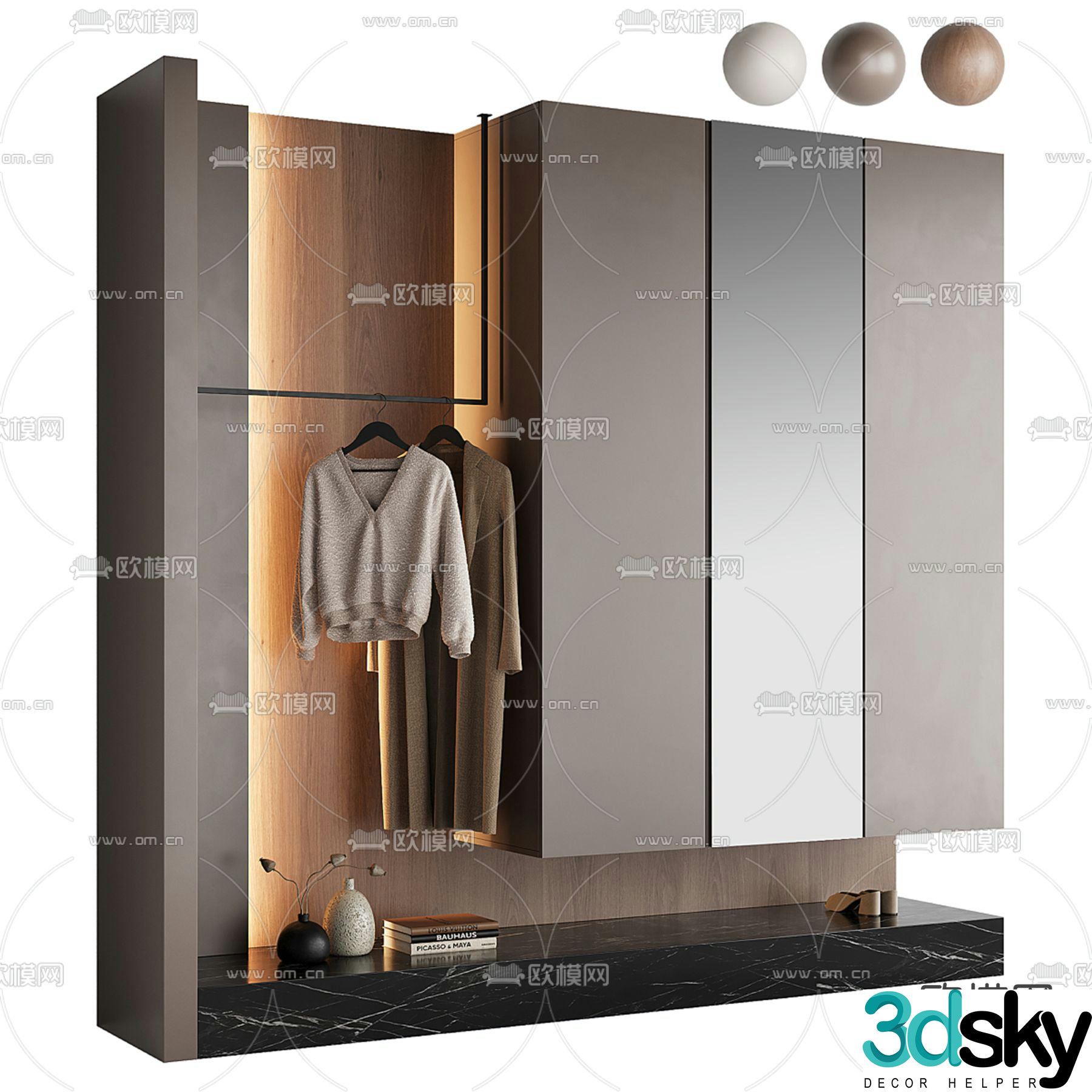 Modern wardrobe 3d model