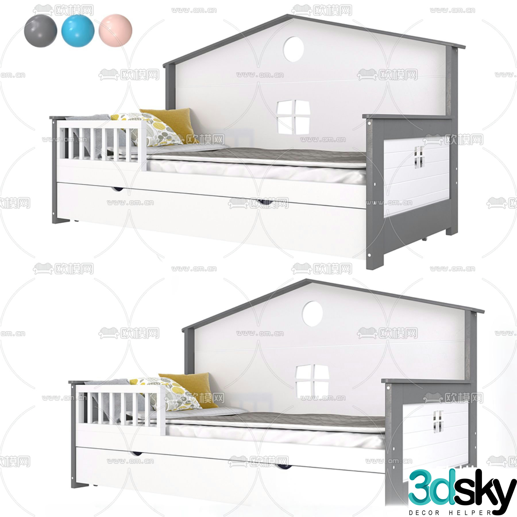 Modern children’s bed child’s bed 3d model
