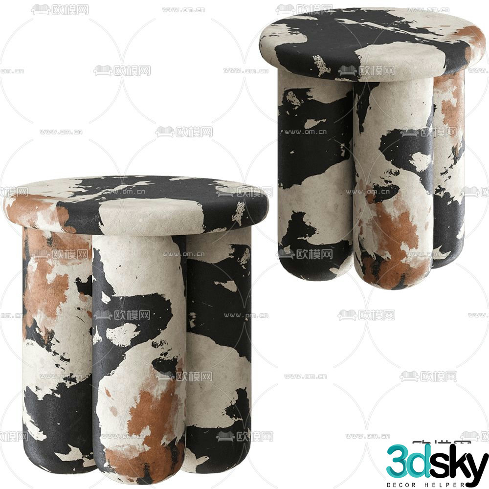 Alt-S side table corner table round table 3D model
