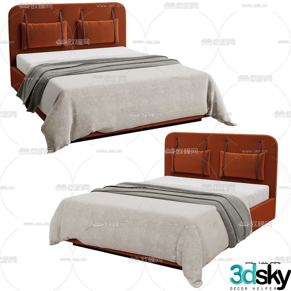 Scandicsofa double bed 3d model