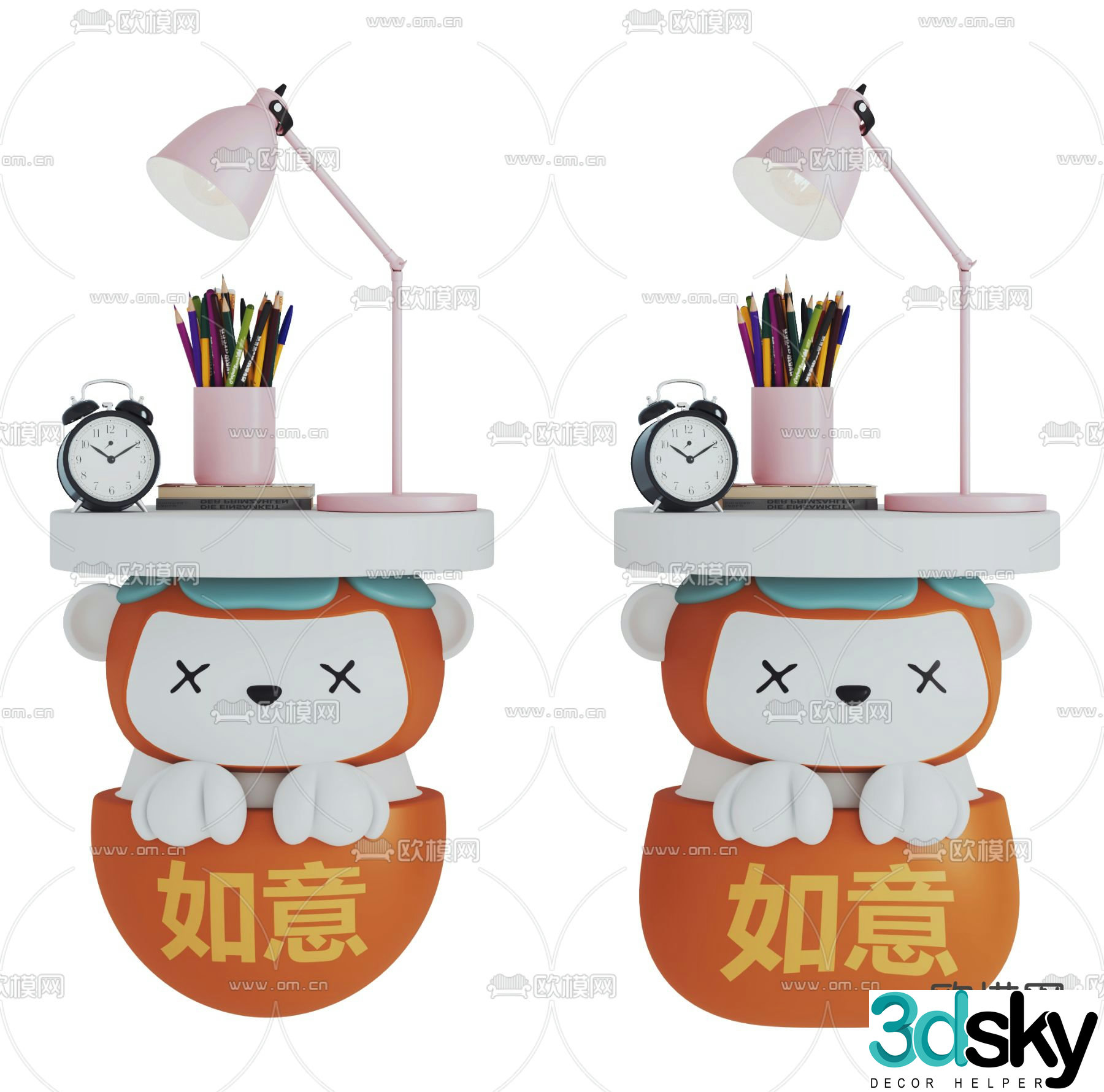 Children’s bedside table cartoon side table side table corner table 3d model