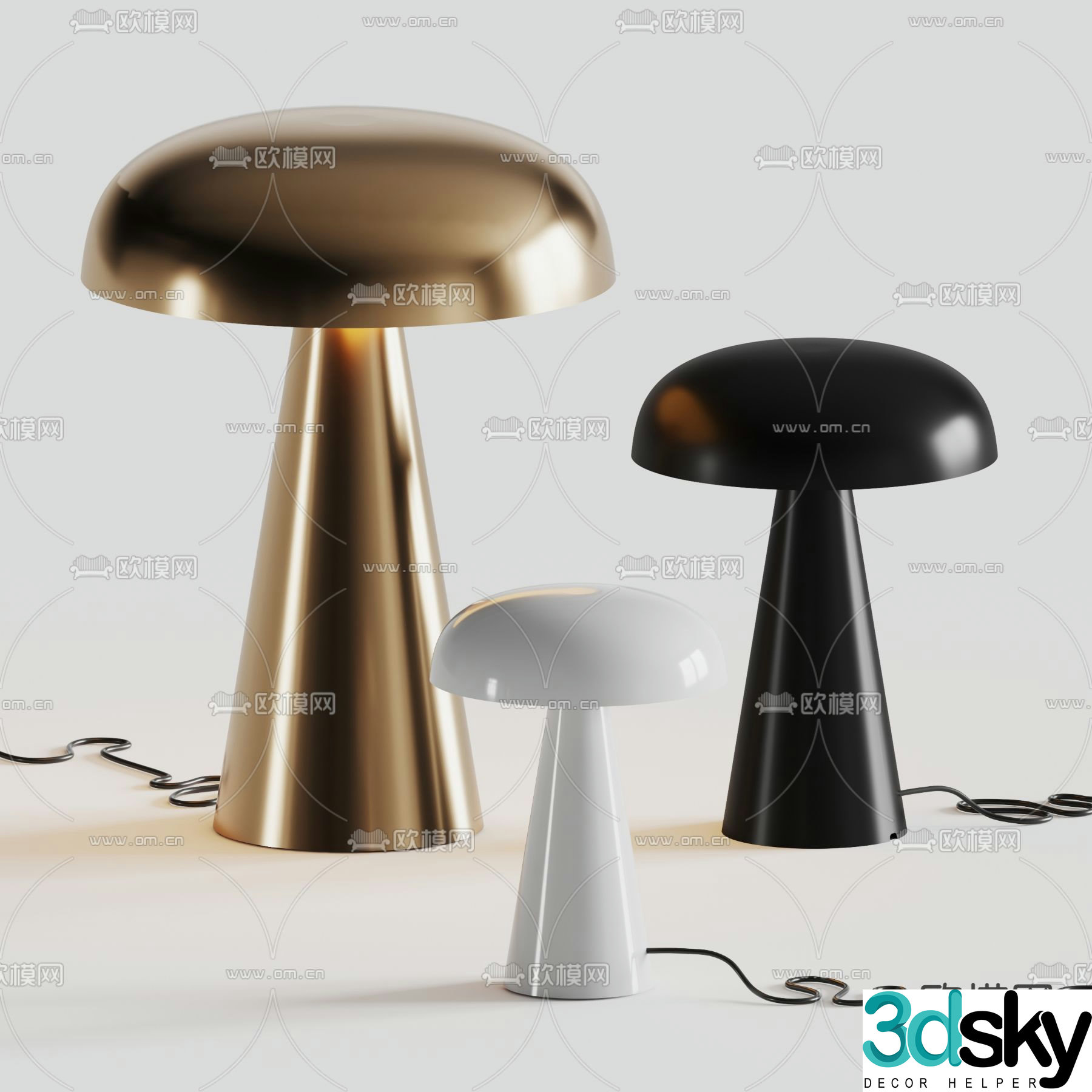 Oluce Metal Table Lamp Reading Table Lamp 3D Model