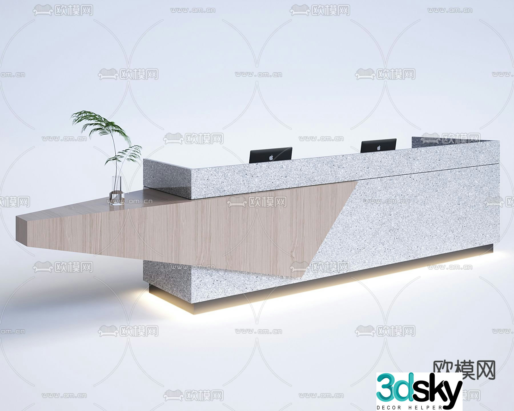 Reception desk cashier desk information desk service desk 3d model
