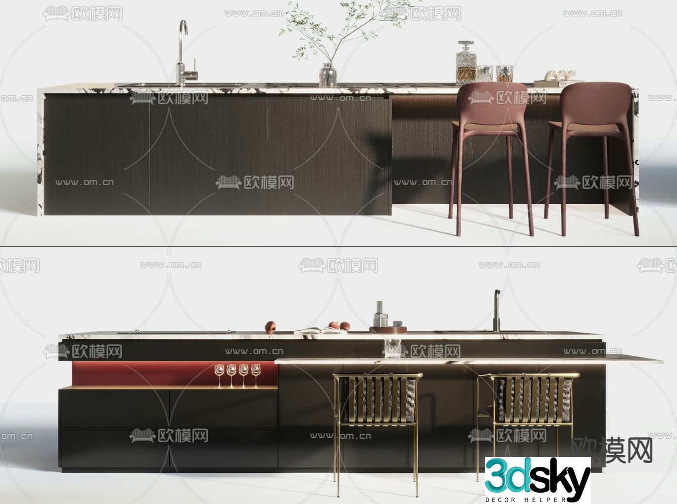 Island bar island 3d model