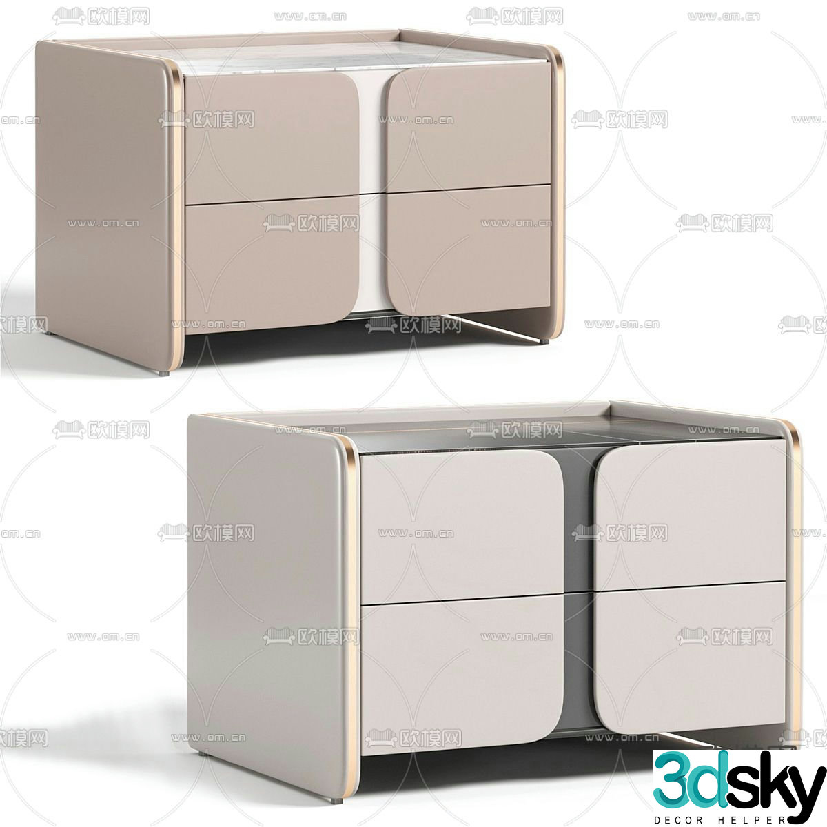 Modern bedside table 3d model