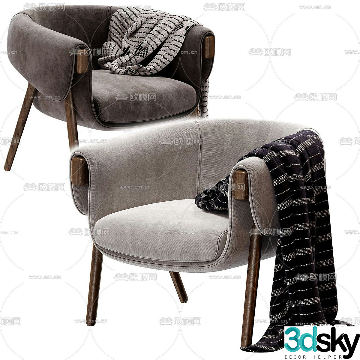 Monica chair lounge chair 3d model