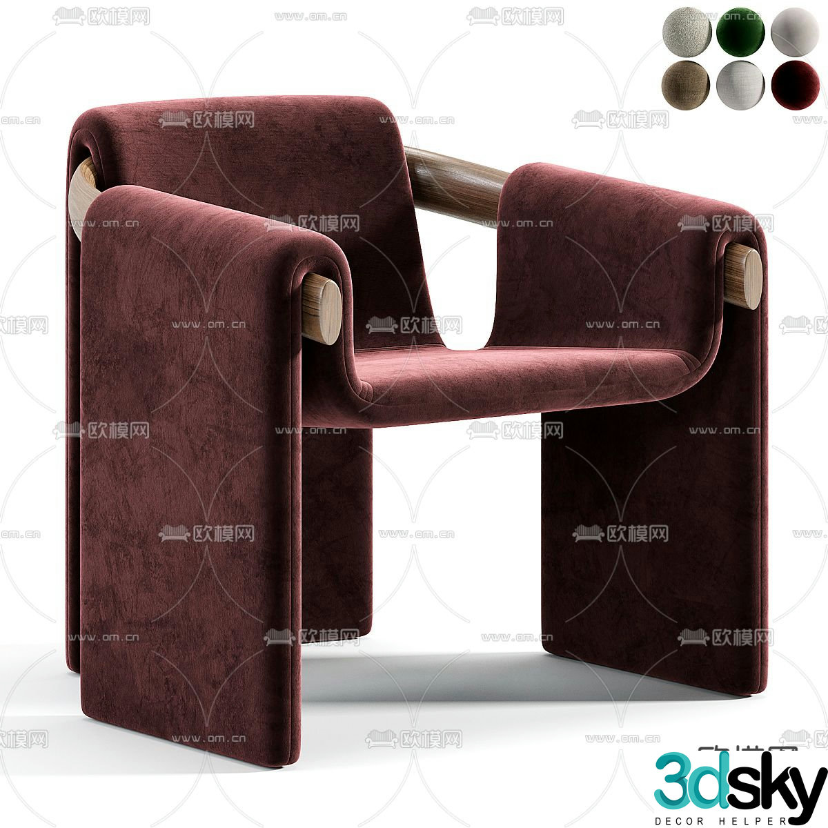 Paolocastell chair lounge chair 3d model