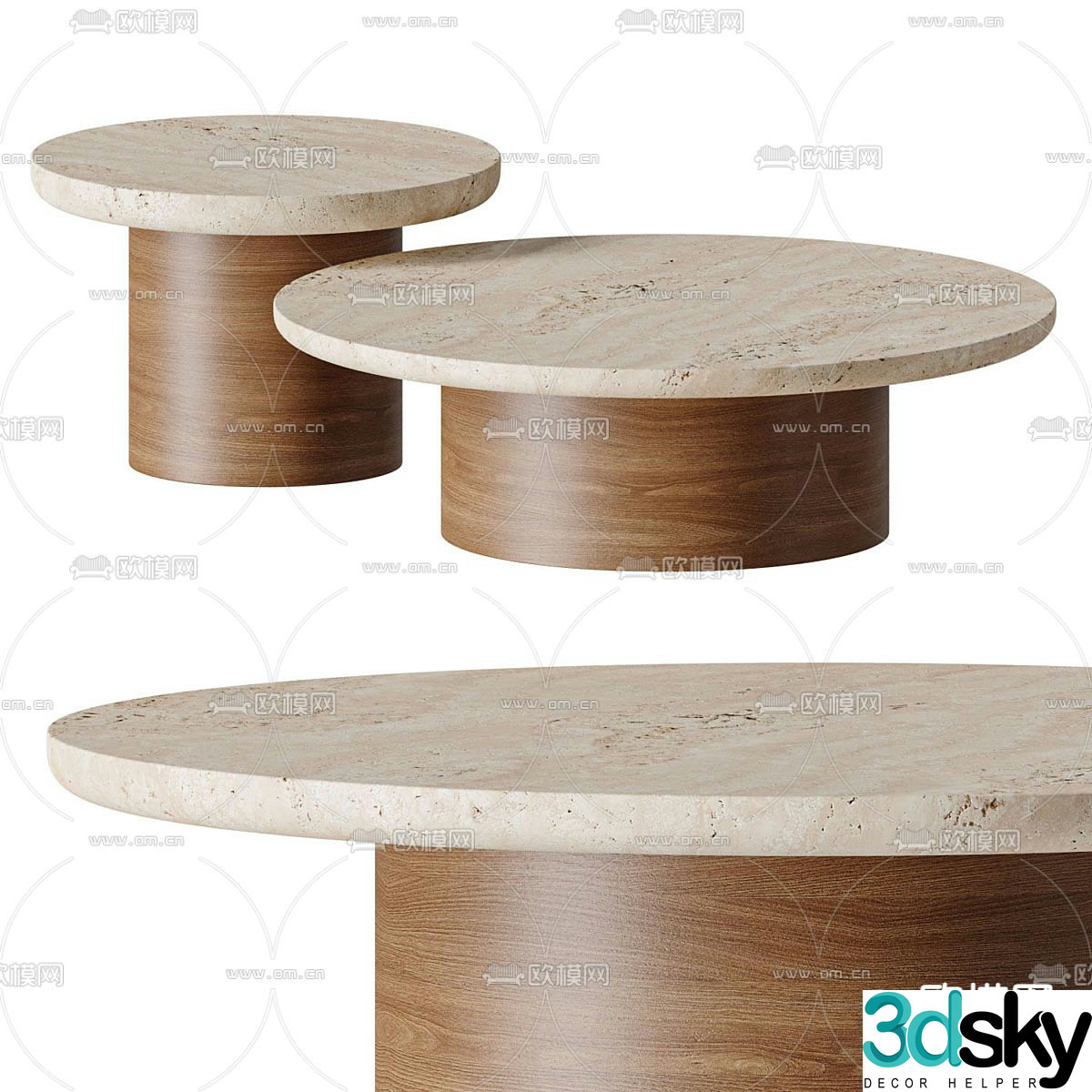 Simple round coffee table 3D model