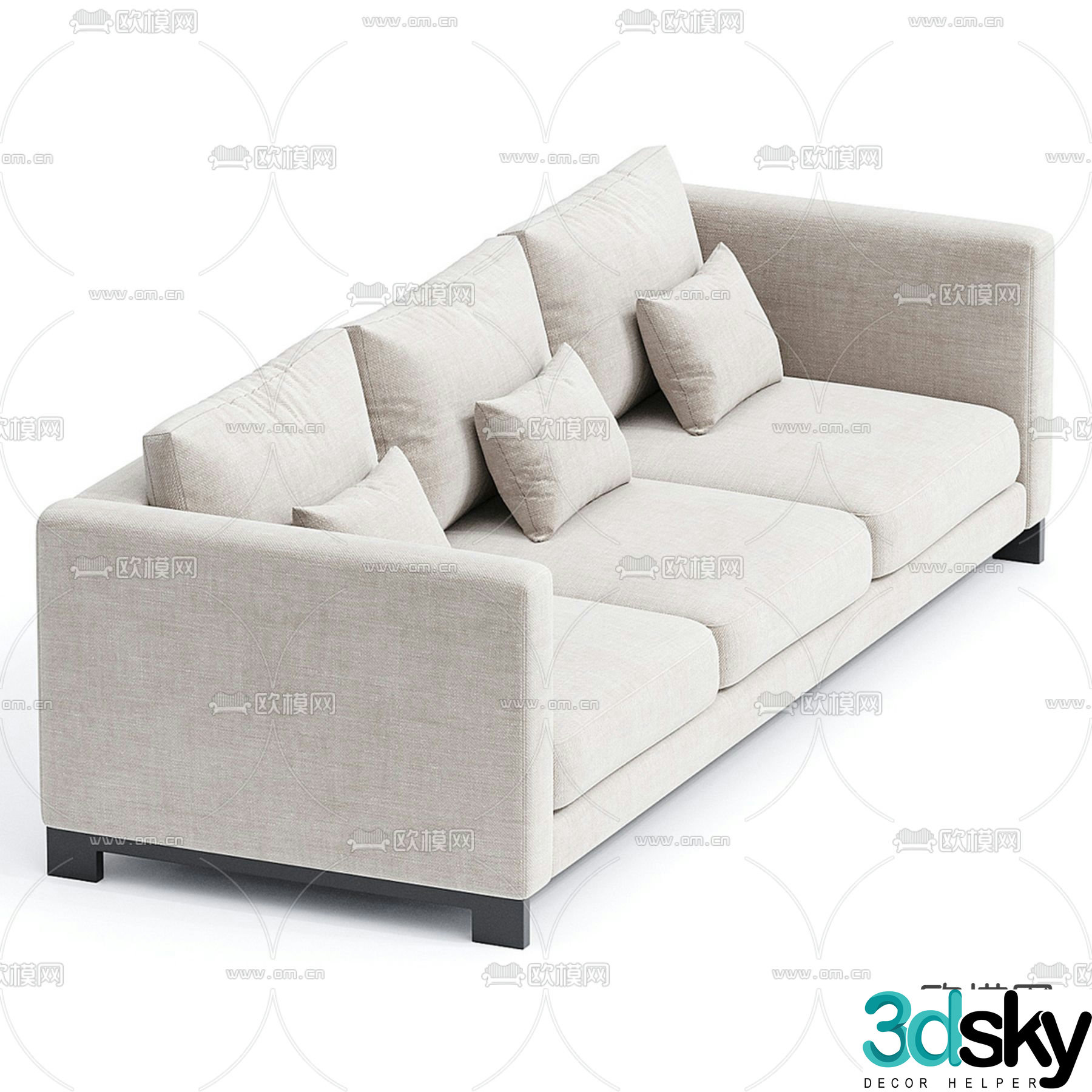 multi-person sofa three-person sofa 3d model