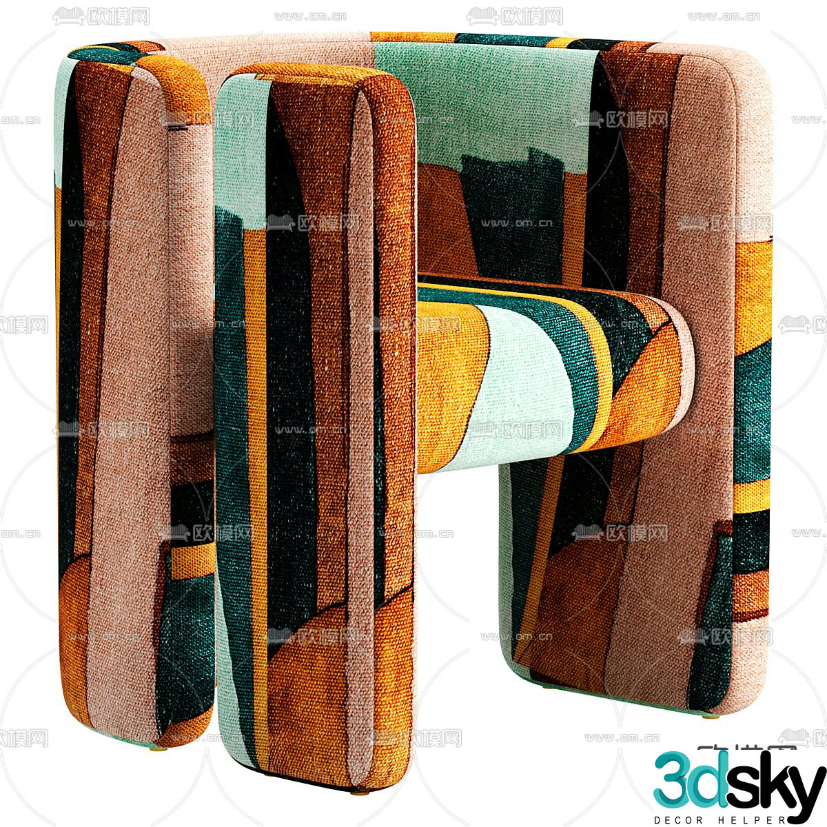 Fairfax chair lounge chair 3d model
