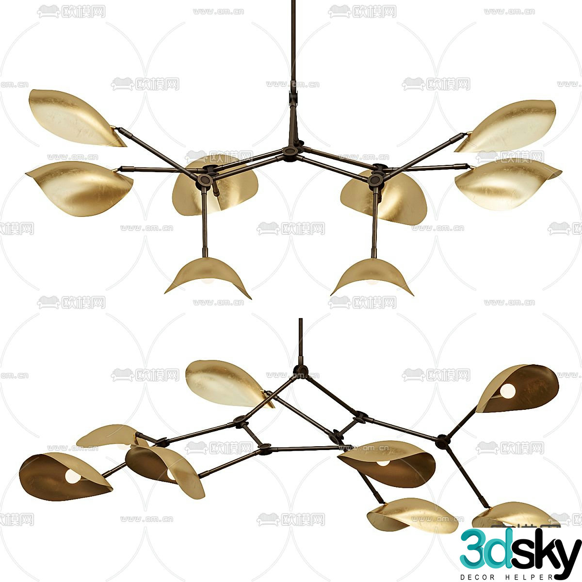 STINGRAY chandelier leaf chandelier 3d model