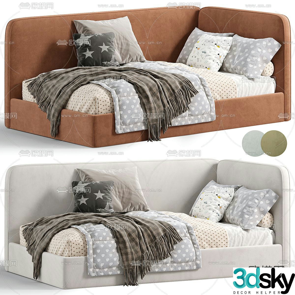 Modern children’s bed sofa bed 3d model