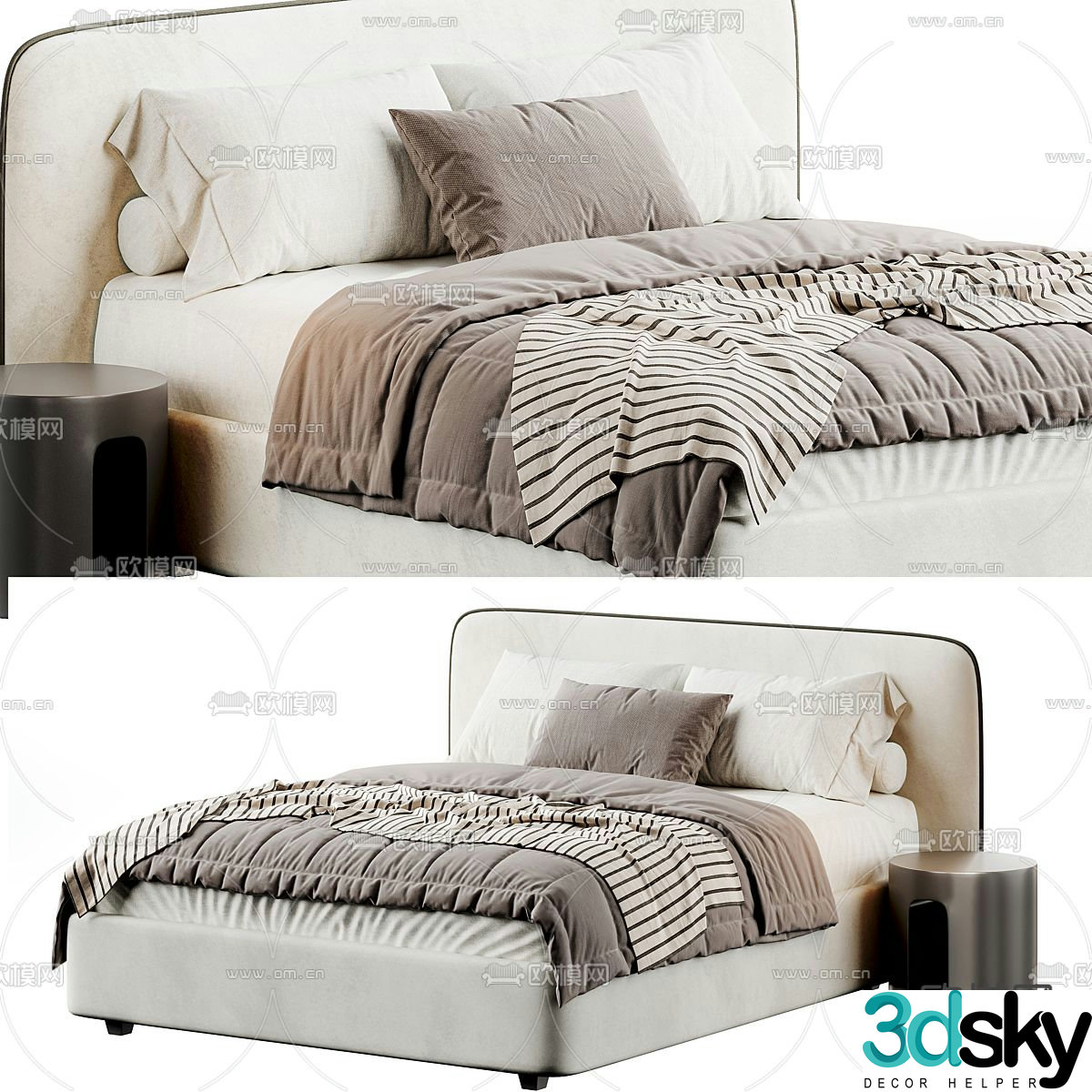 Lavsit double bed 3d model