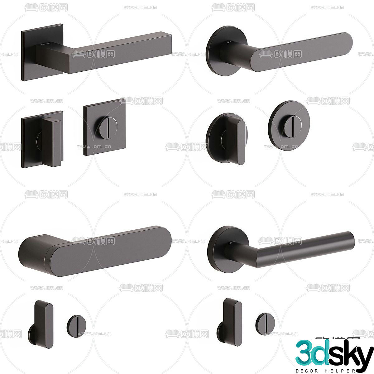 Door handle handle door lock 3d model
