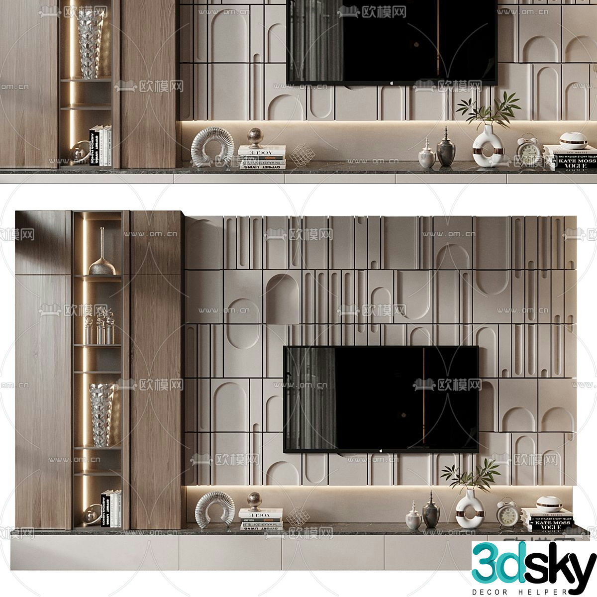 TV background wall TV wall 3d model