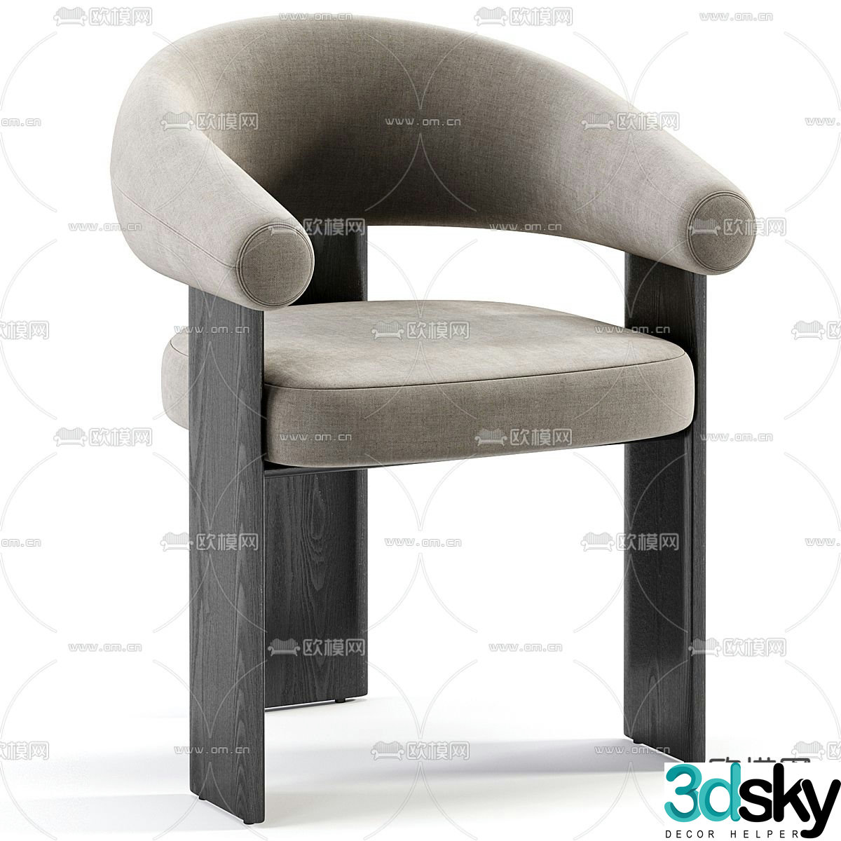 Bracci chair dining chair 3d model
