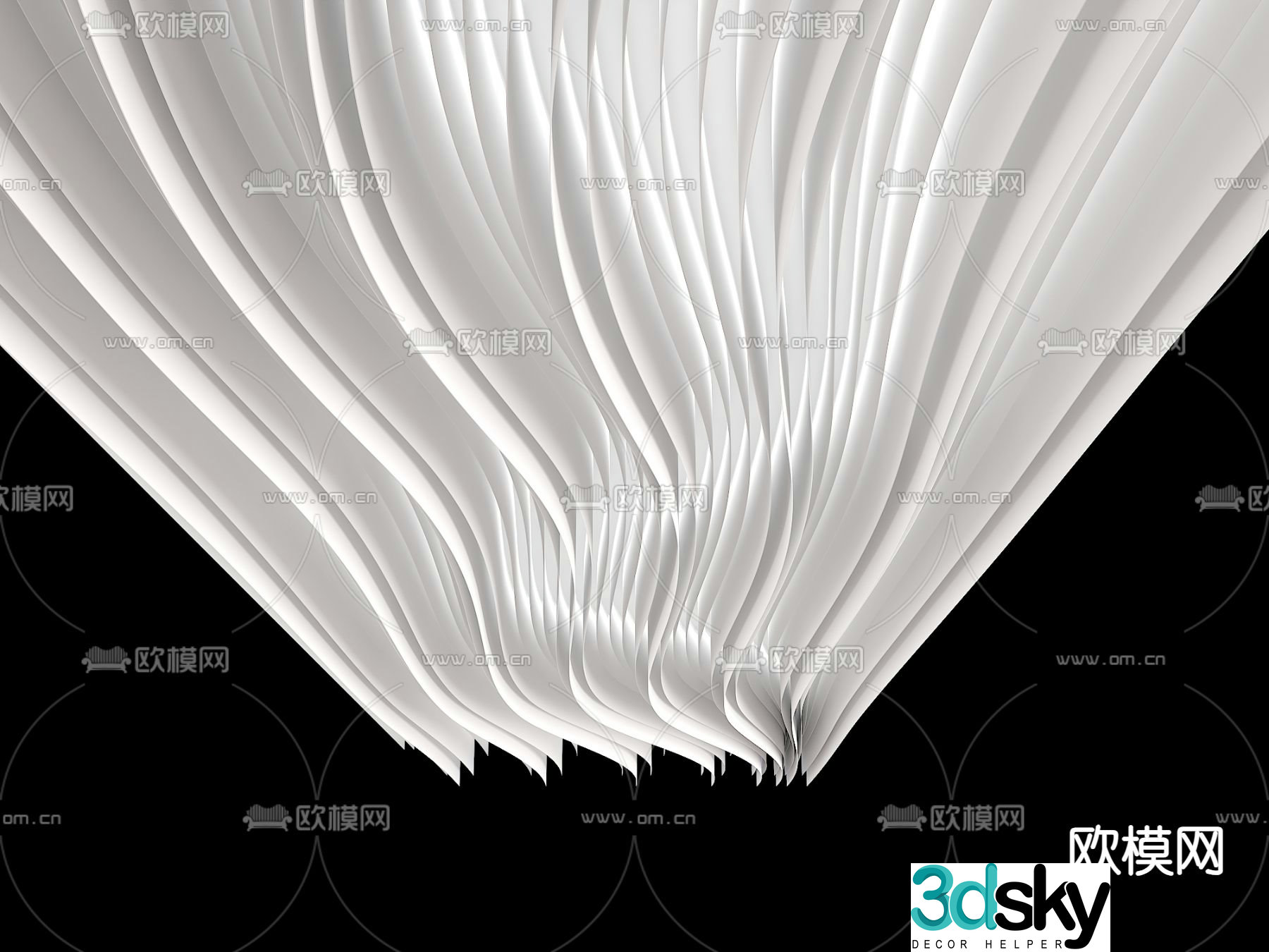 Special-shaped ceiling Grating ceiling Wavy ceiling Water ripples ceiling Cloud pattern 3D model
