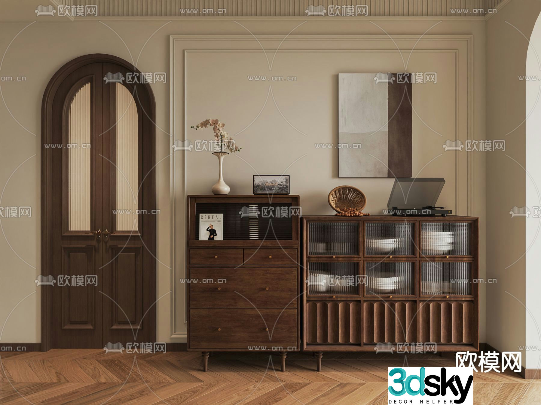 Medieval style sideboard 3d model
