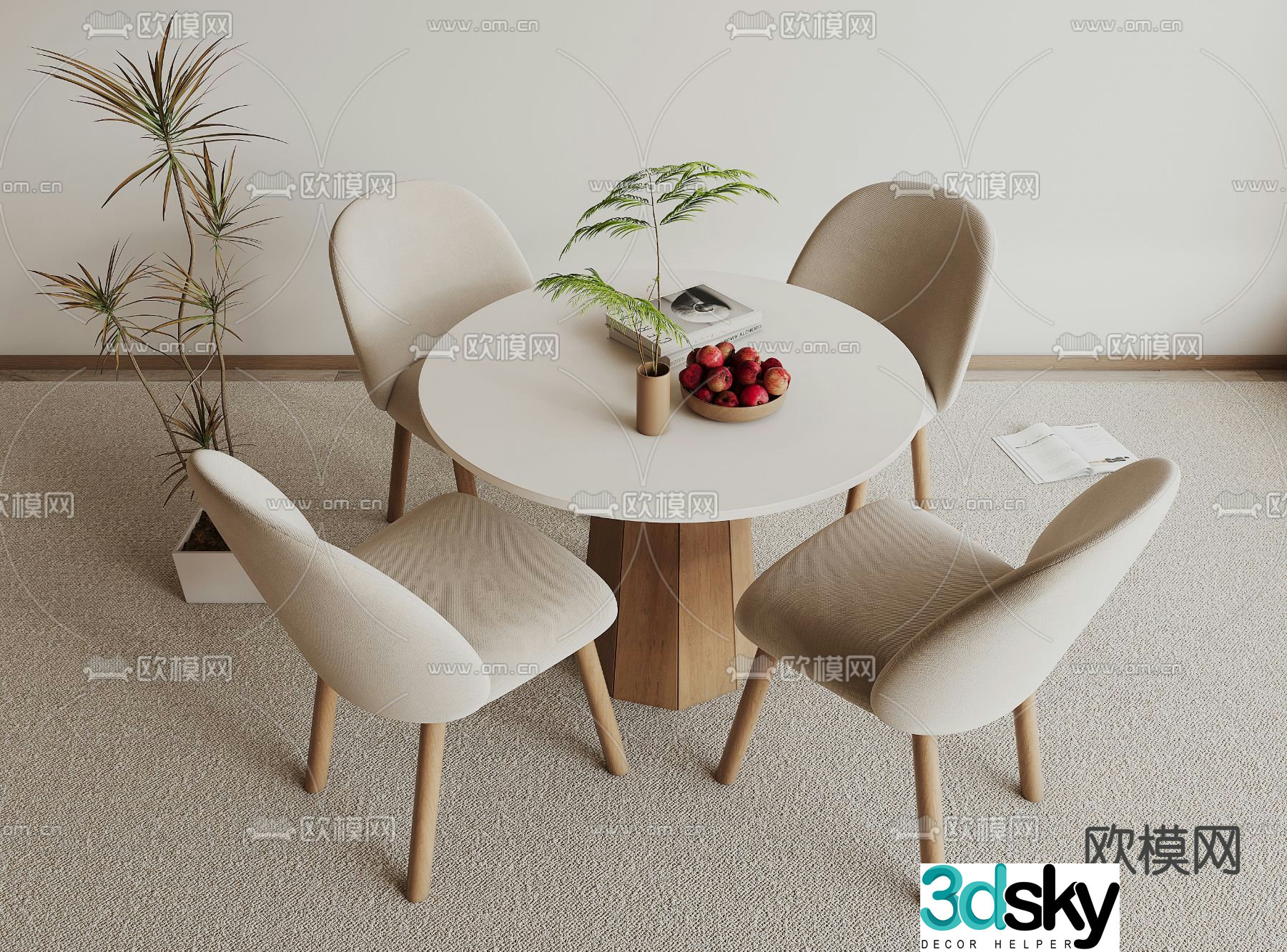 Leisure tables and chairs round tables negotiation tables and chairs 3D model