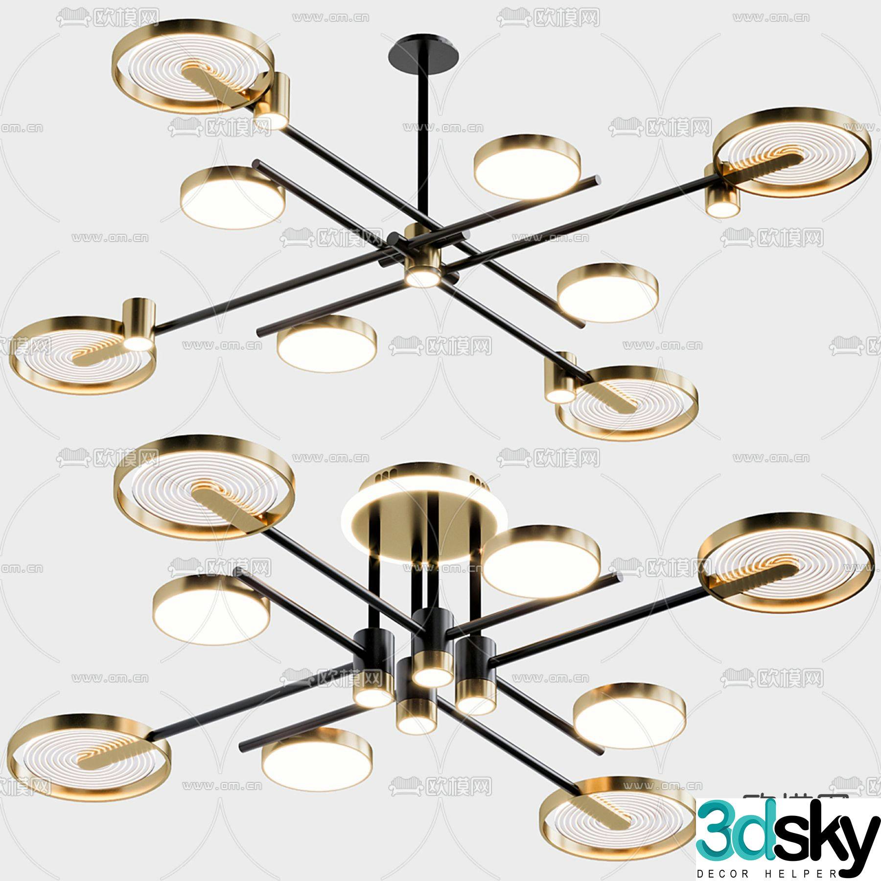 Lampatron VOLTA chandelier multi-head chandelier 3d model
