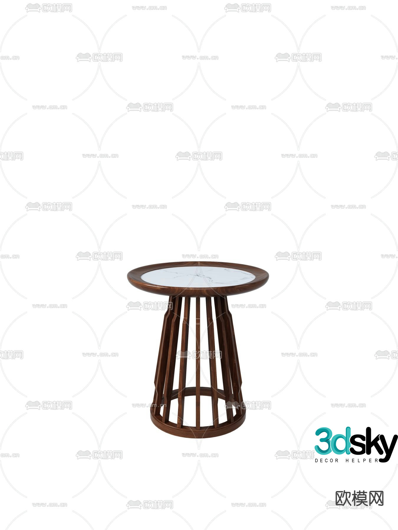 Chinese round table side table side table 3d model