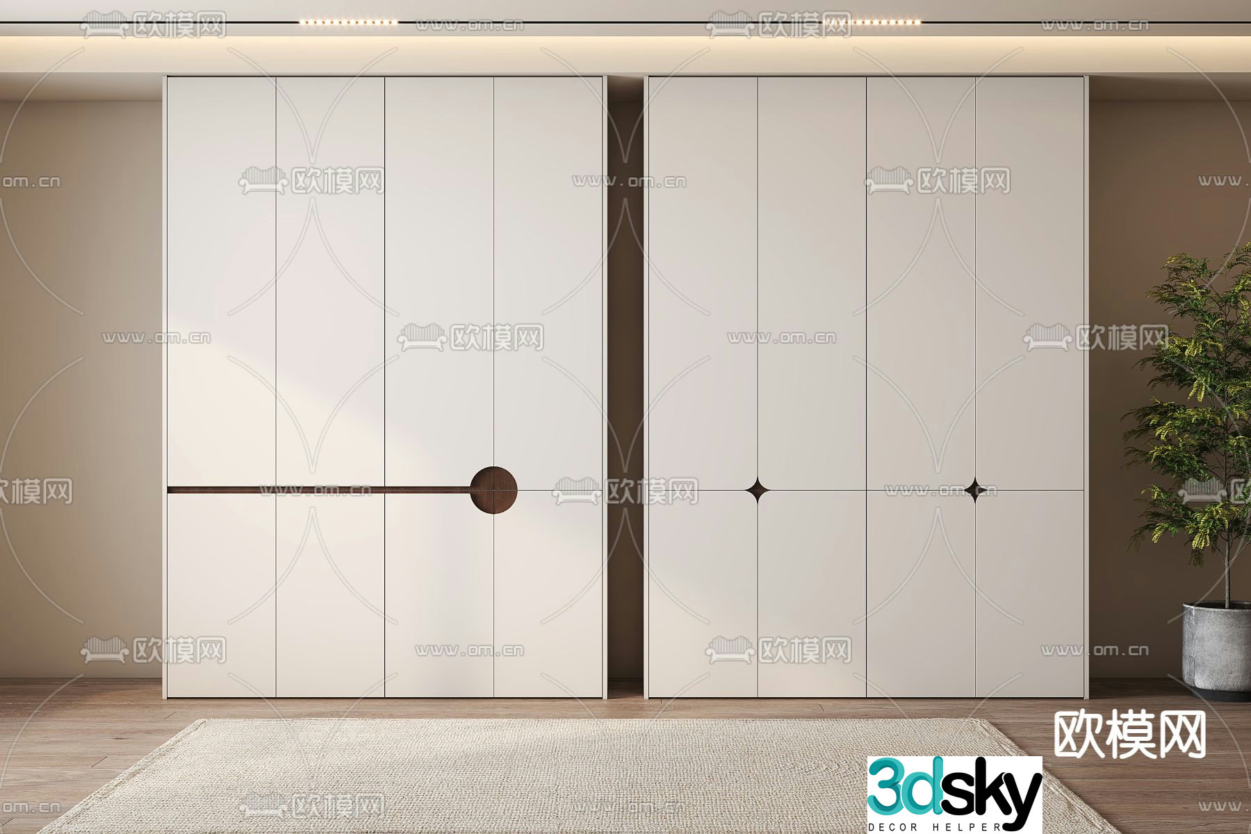 Simple wardrobe wardrobe 3d model