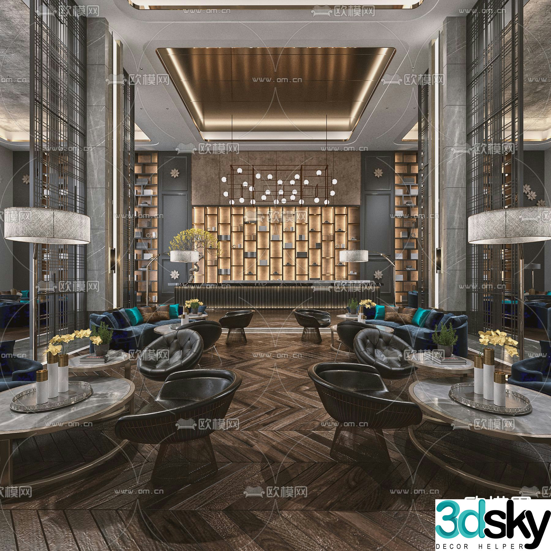 Modern sales office negotiation area 3D model