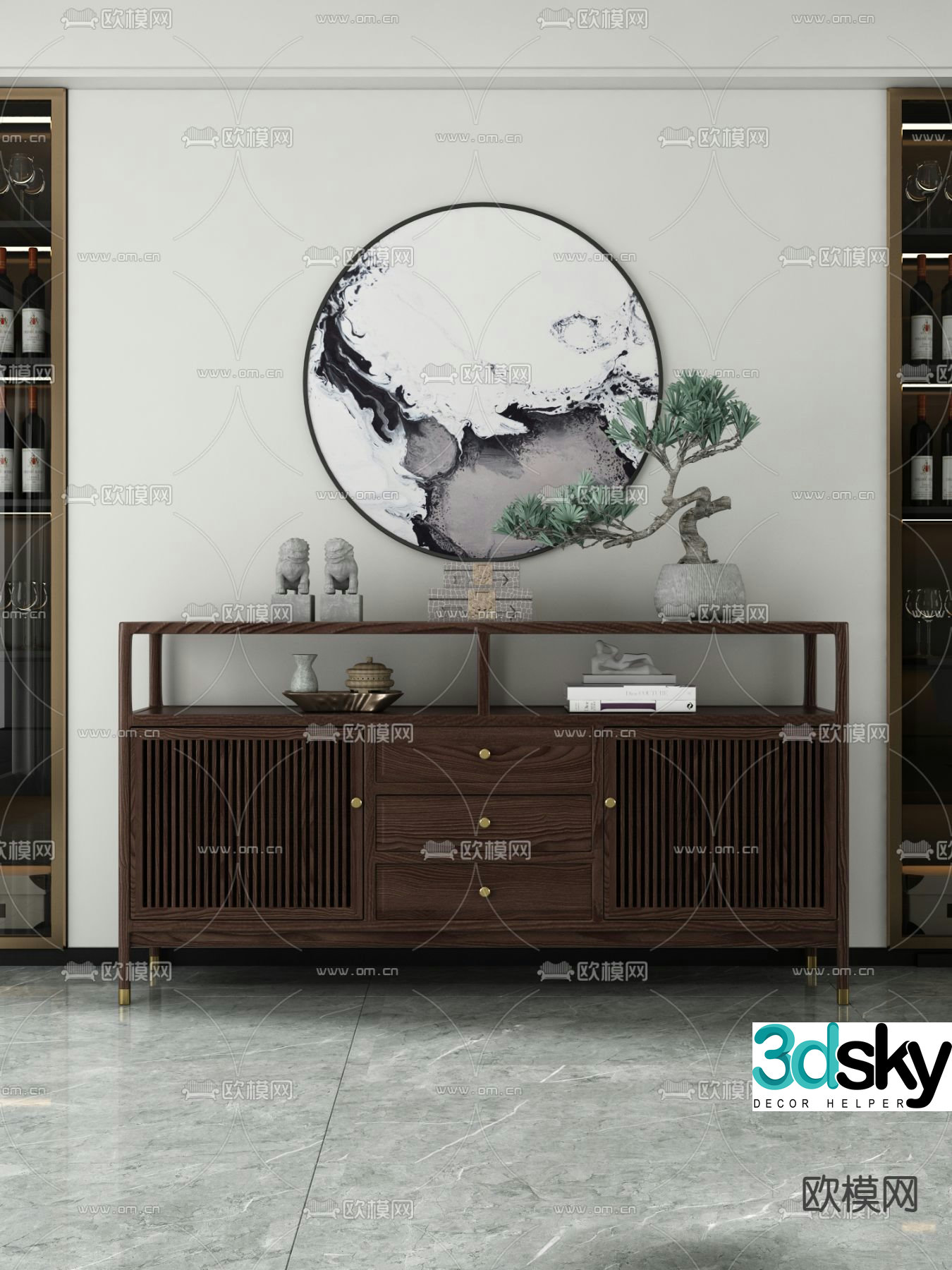Chinese sideboard 3d model