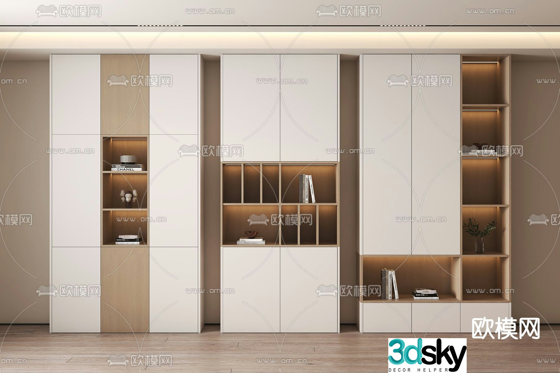 Modern balcony cabinet locker 3d model