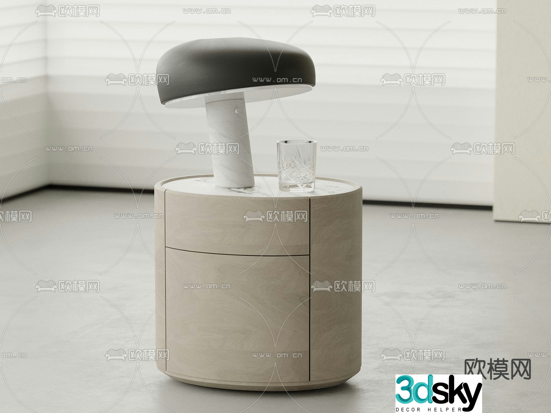 Modern bedside table 3d model