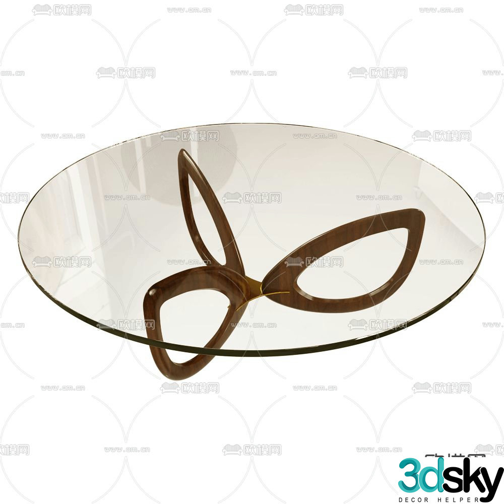 Angel Cerda round coffee table glass coffee table 3d model
