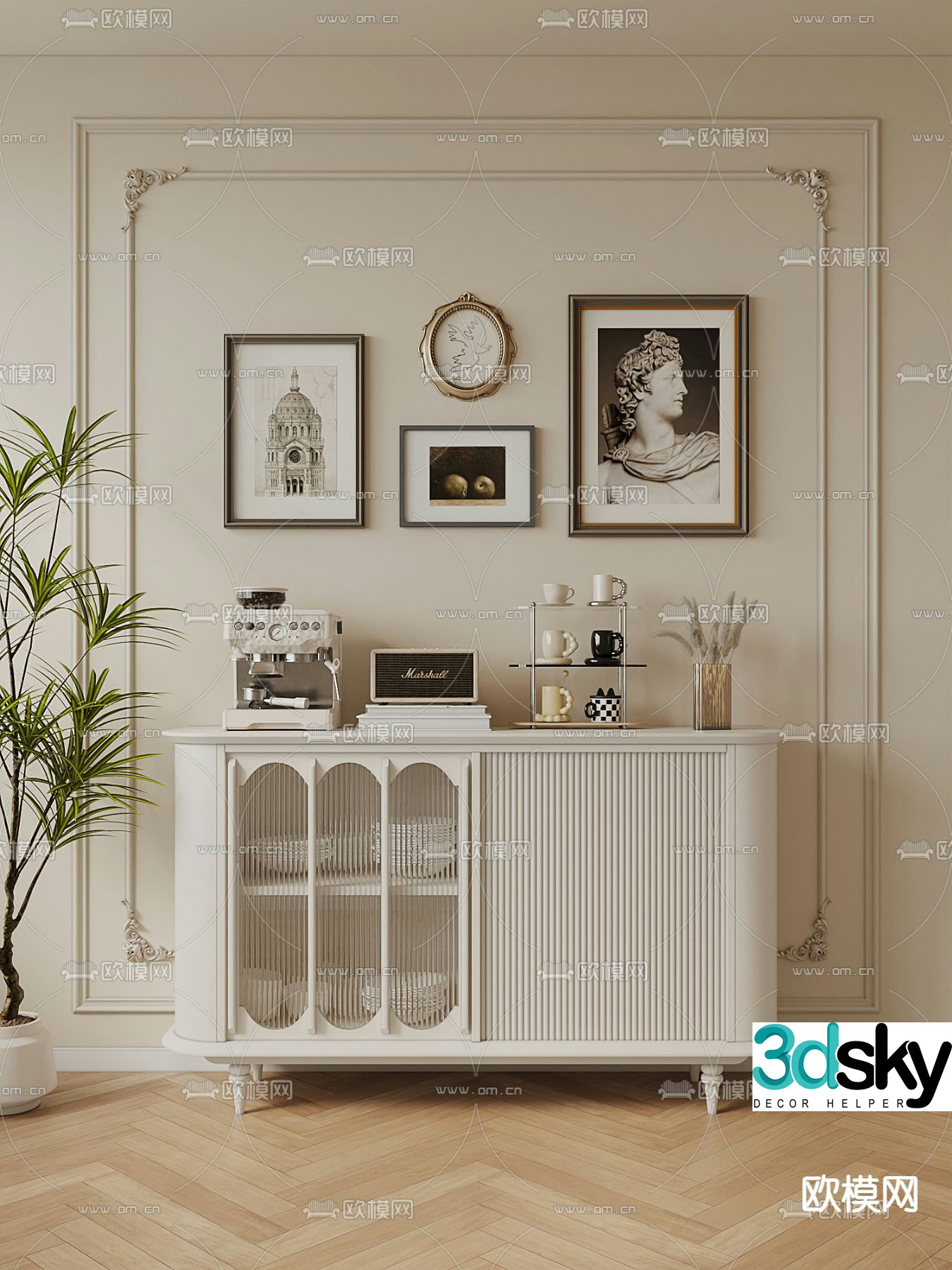 French sideboard 3d model