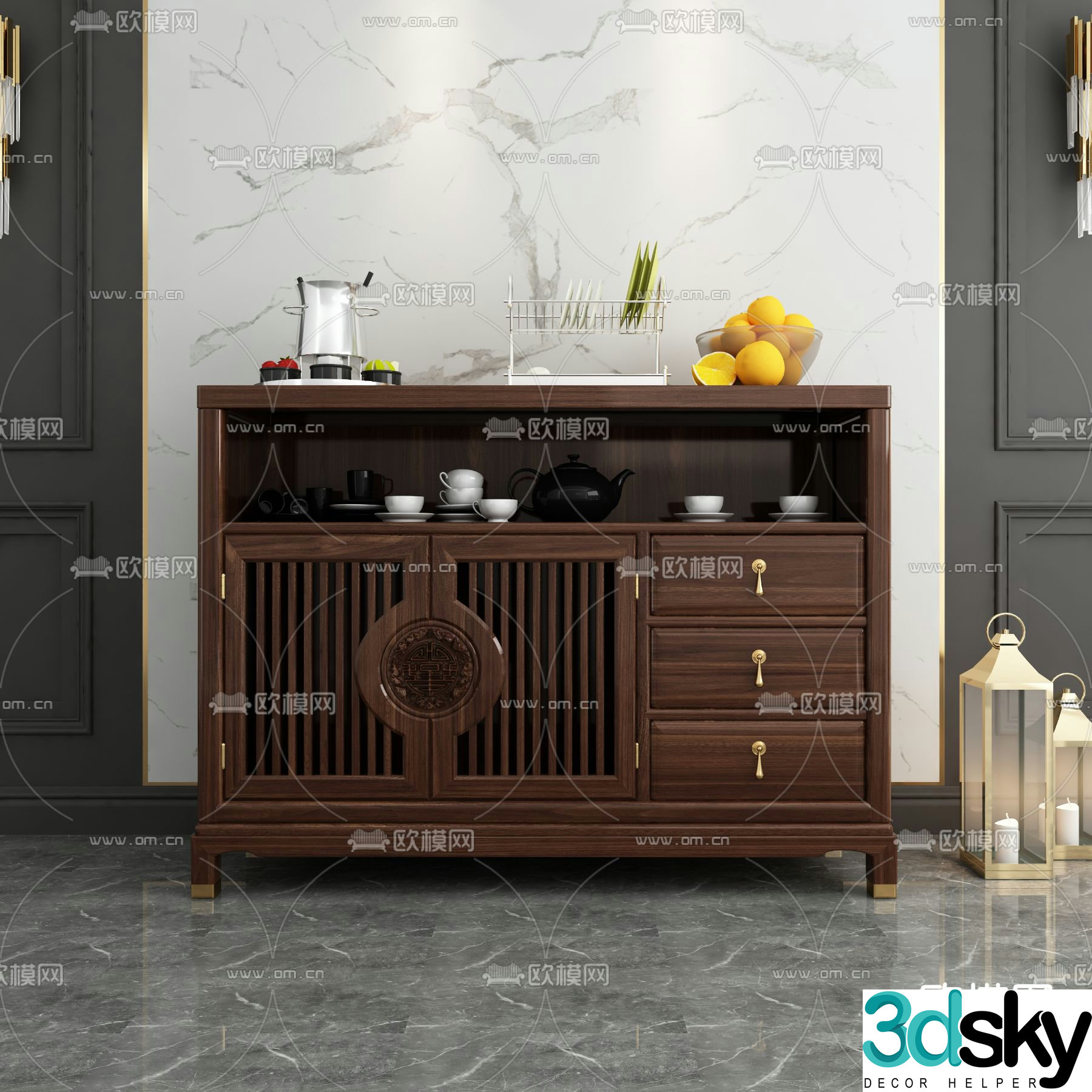Chinese sideboard 3d model