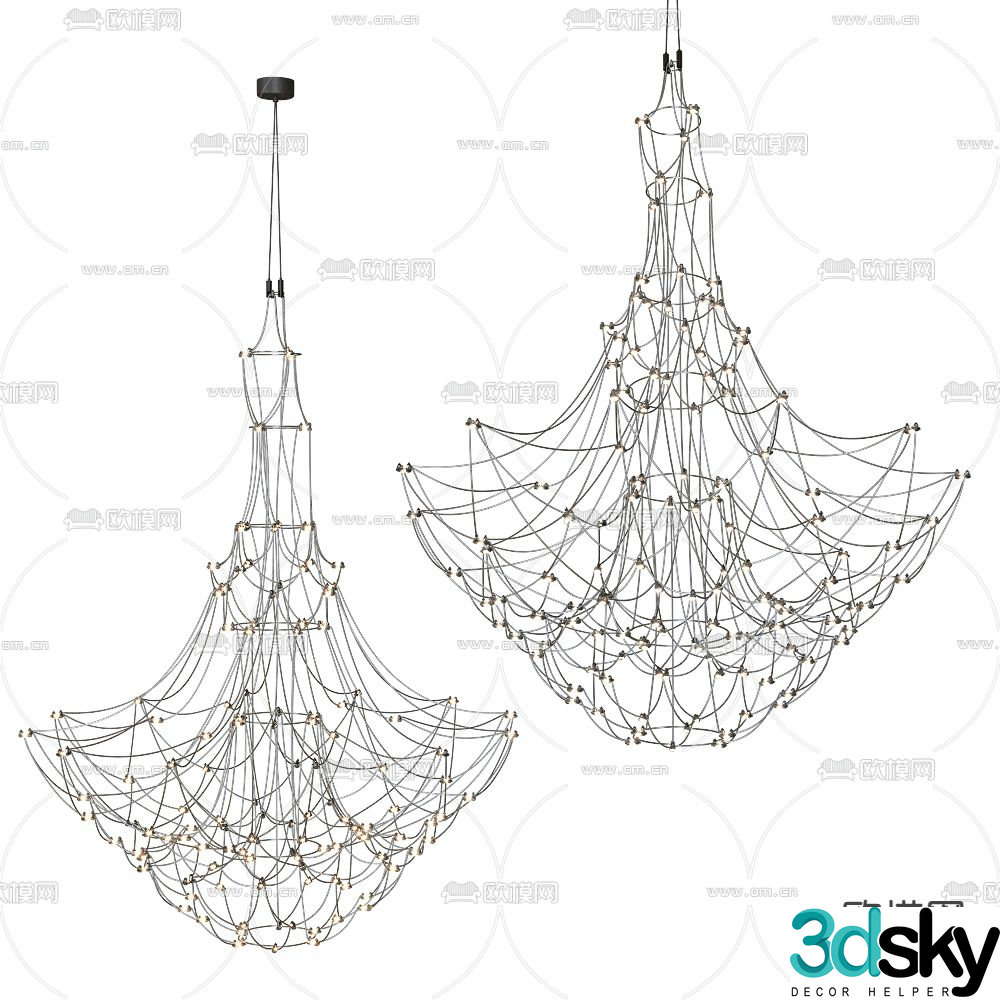 SPATIAL array chandelier lobby chandelier 3d model