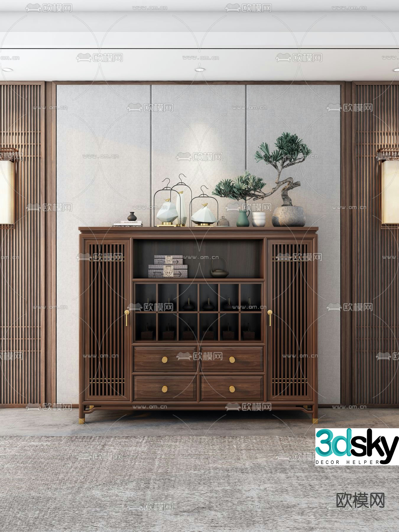 Chinese sideboard 3d model