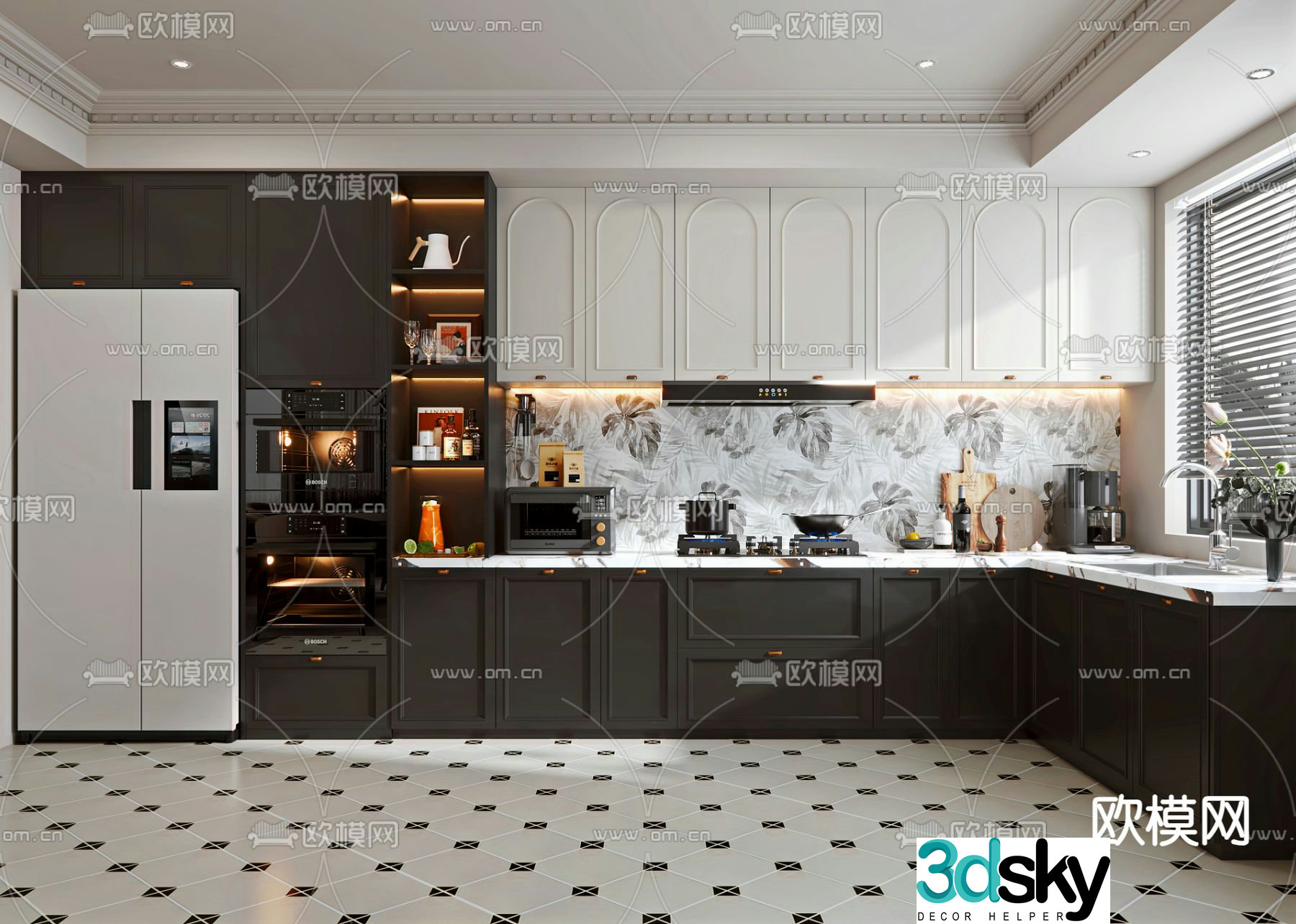 French kitchen cabinet 3d model