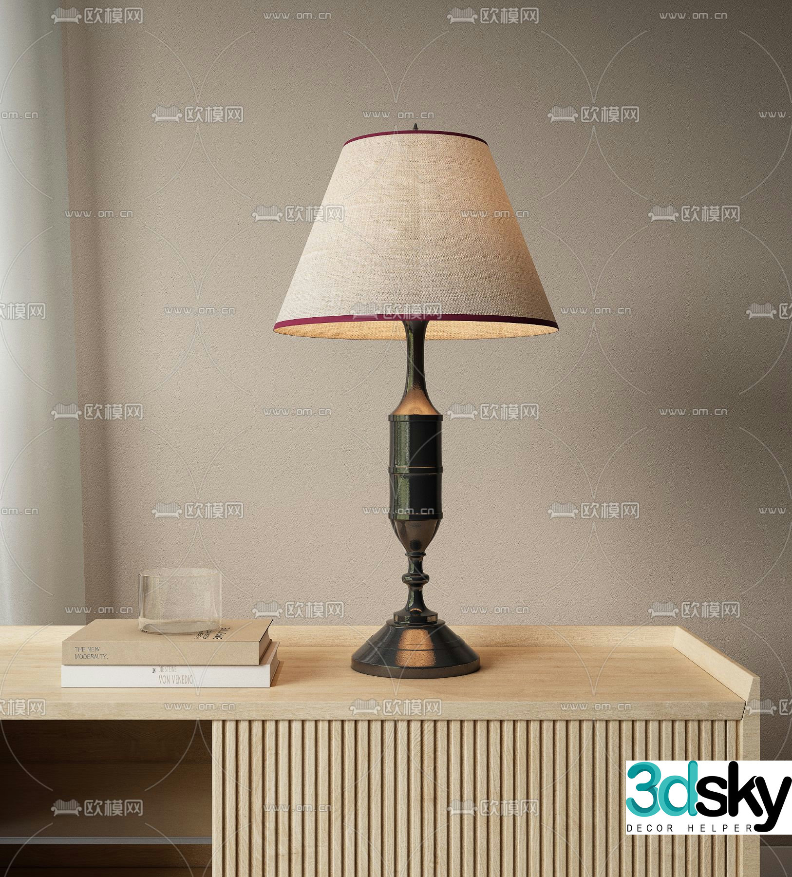 3D model of medieval style table lamp