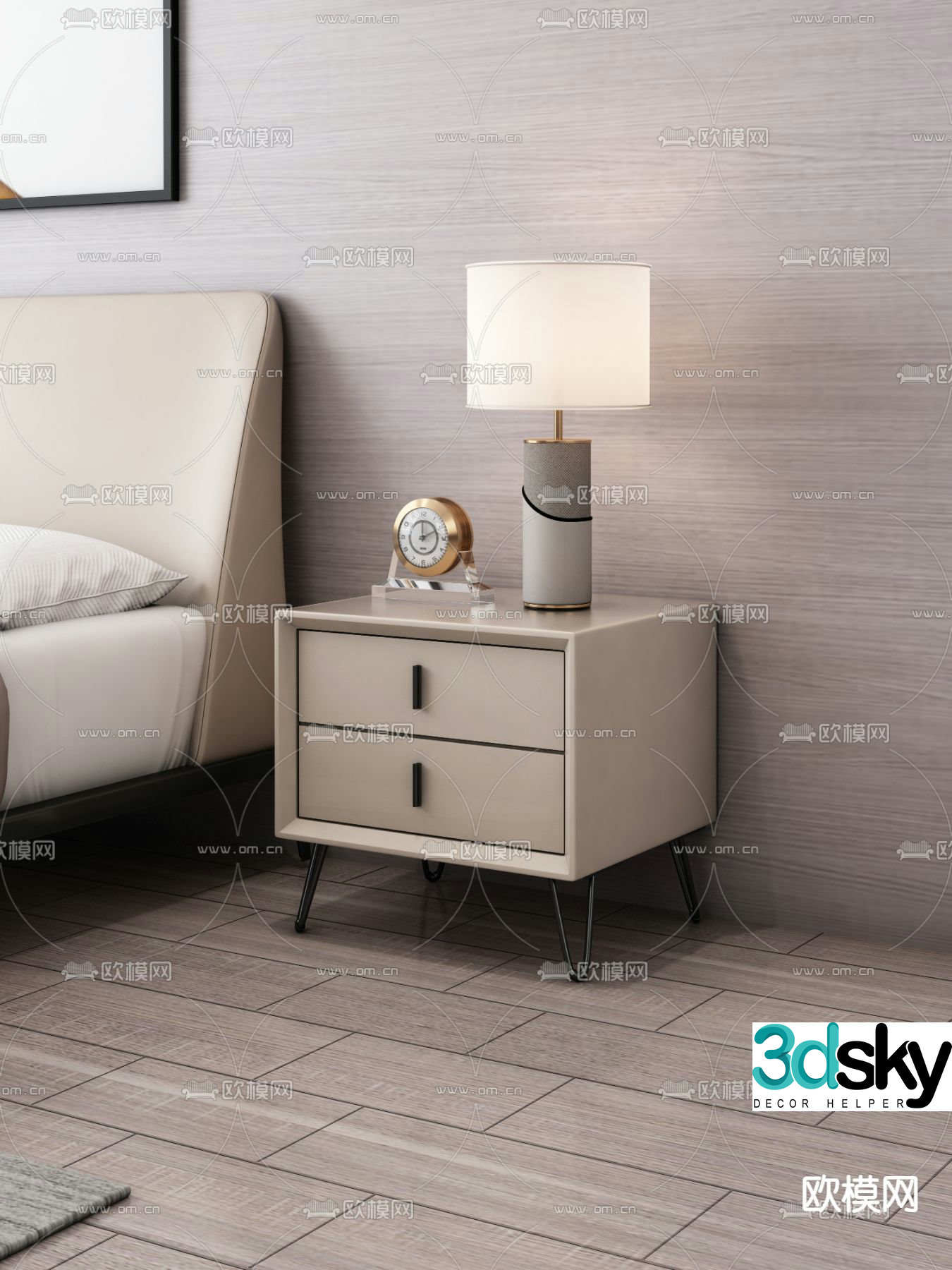 Modern bedside table 3d model
