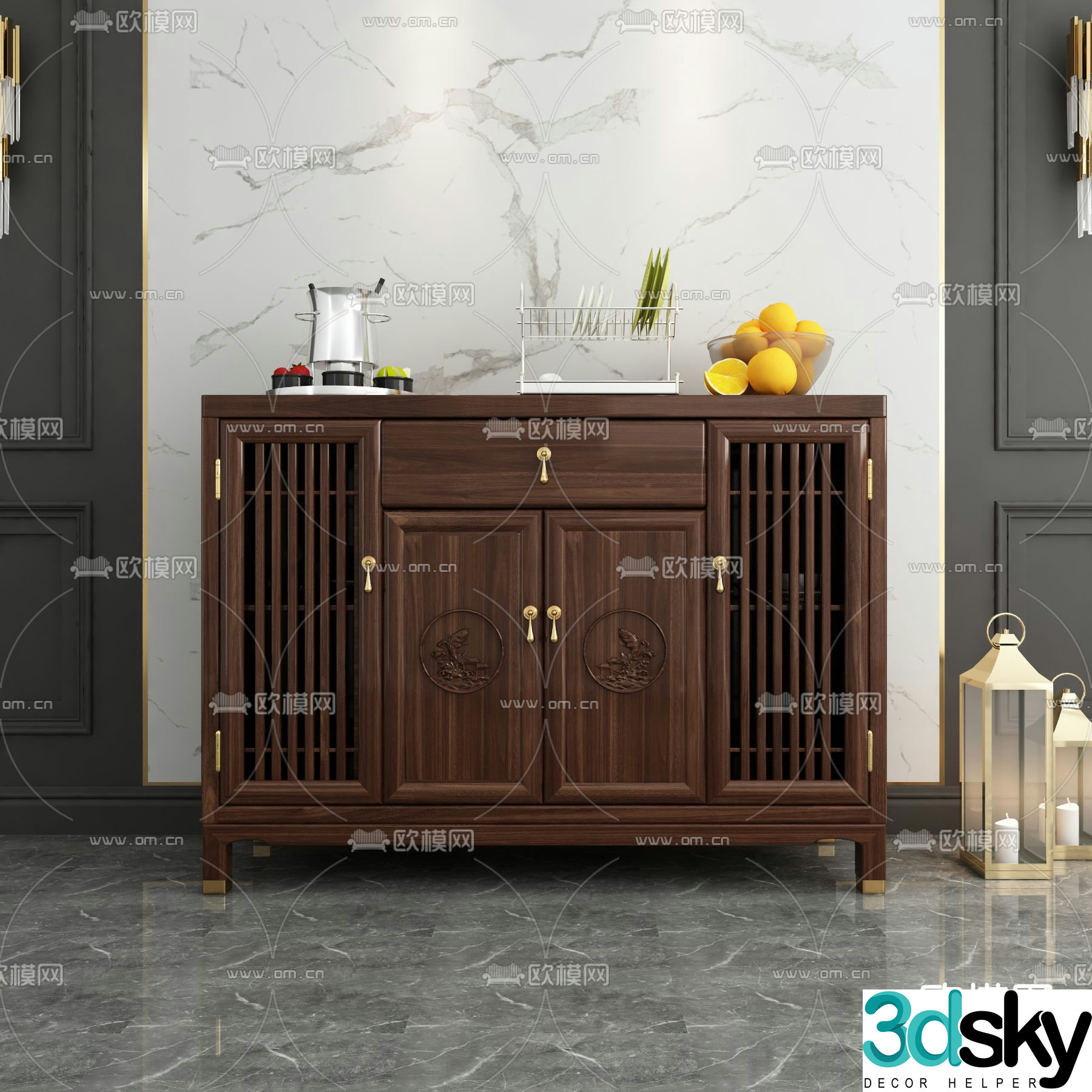 Chinese sideboard 3d model