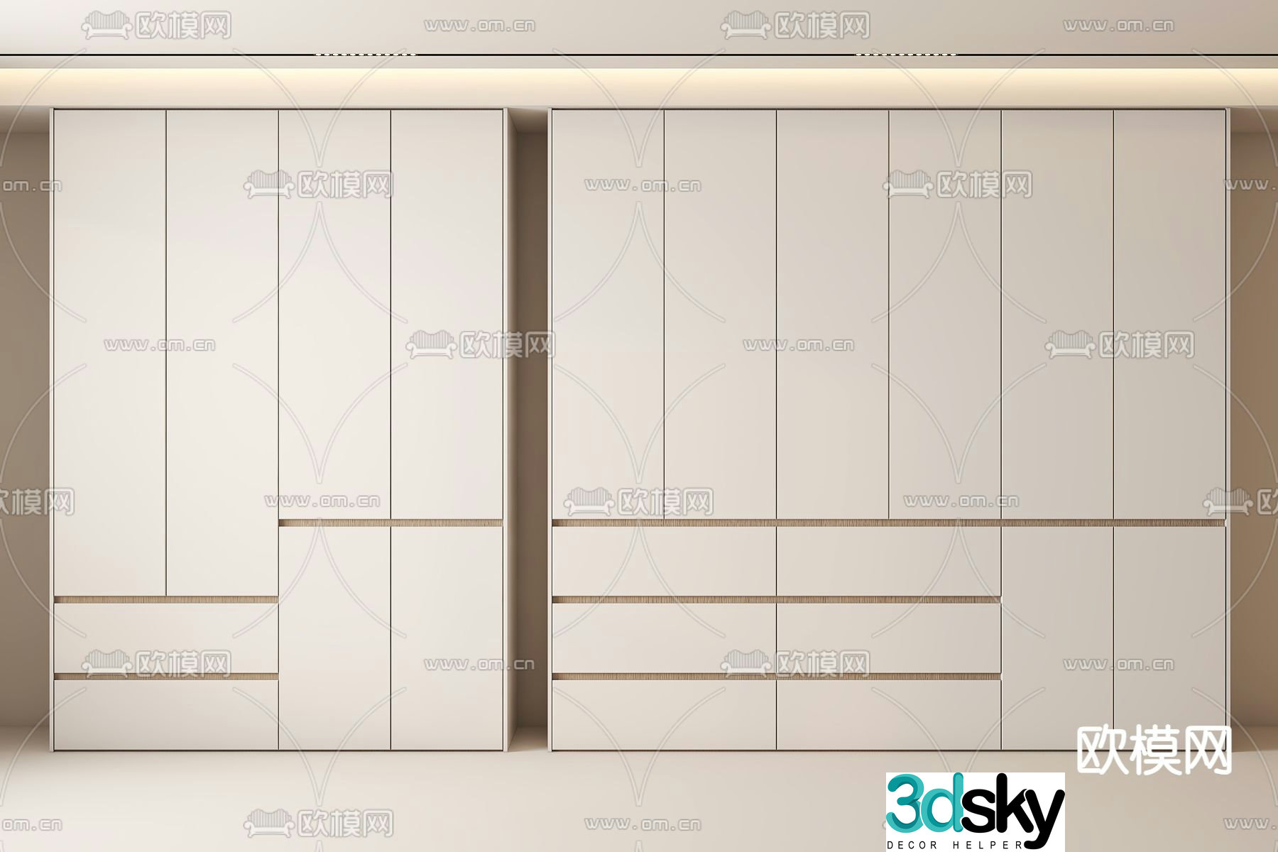 Simple wardrobe wardrobe 3d model