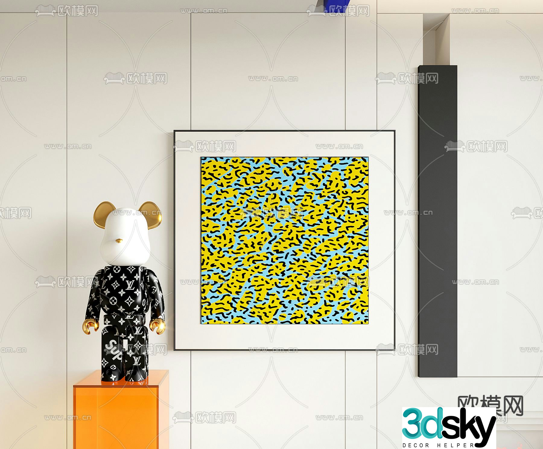 Abstract painting Hanging painting Decorative painting 3d model