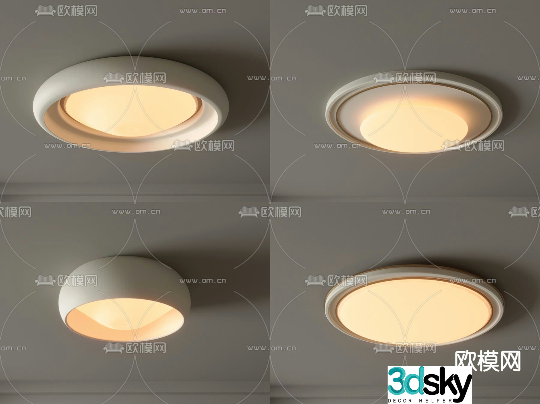 Circular ceiling light Bedroom light 3d model