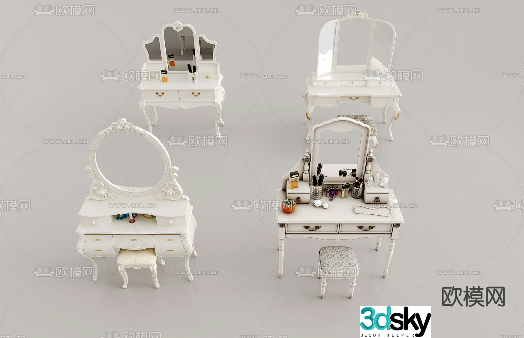 French dressing table dressing table 3d model