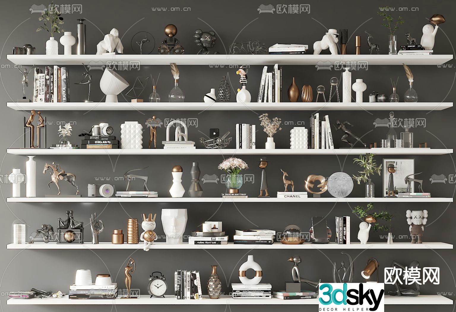 Modern ornaments Ornaments Books Sculpture 3d model